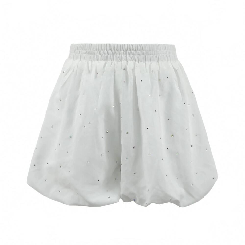 NEW LOLA + THE BOYS girls sparkle bubble skort in white
